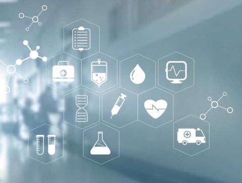 doctor-with-stethoscope-and-white-icon-medical-on-hospital-background-medical-technology-network-concept