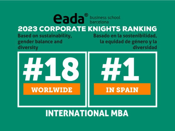 The EADA Business School MBA remains in the top 20 in the world